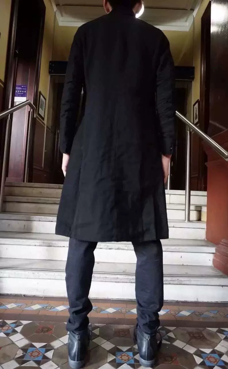 layer-0 W.H Black H-Shape Triple-Layer Wool Coat