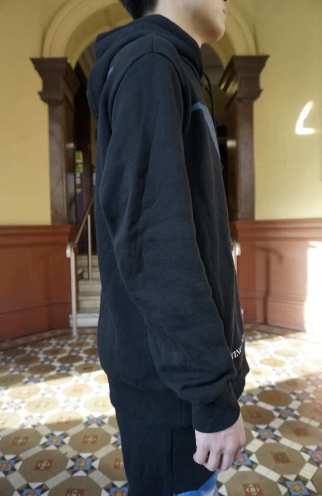 Undercover × VALENTINO Time Traveler Print Hooded Cotton Sweater