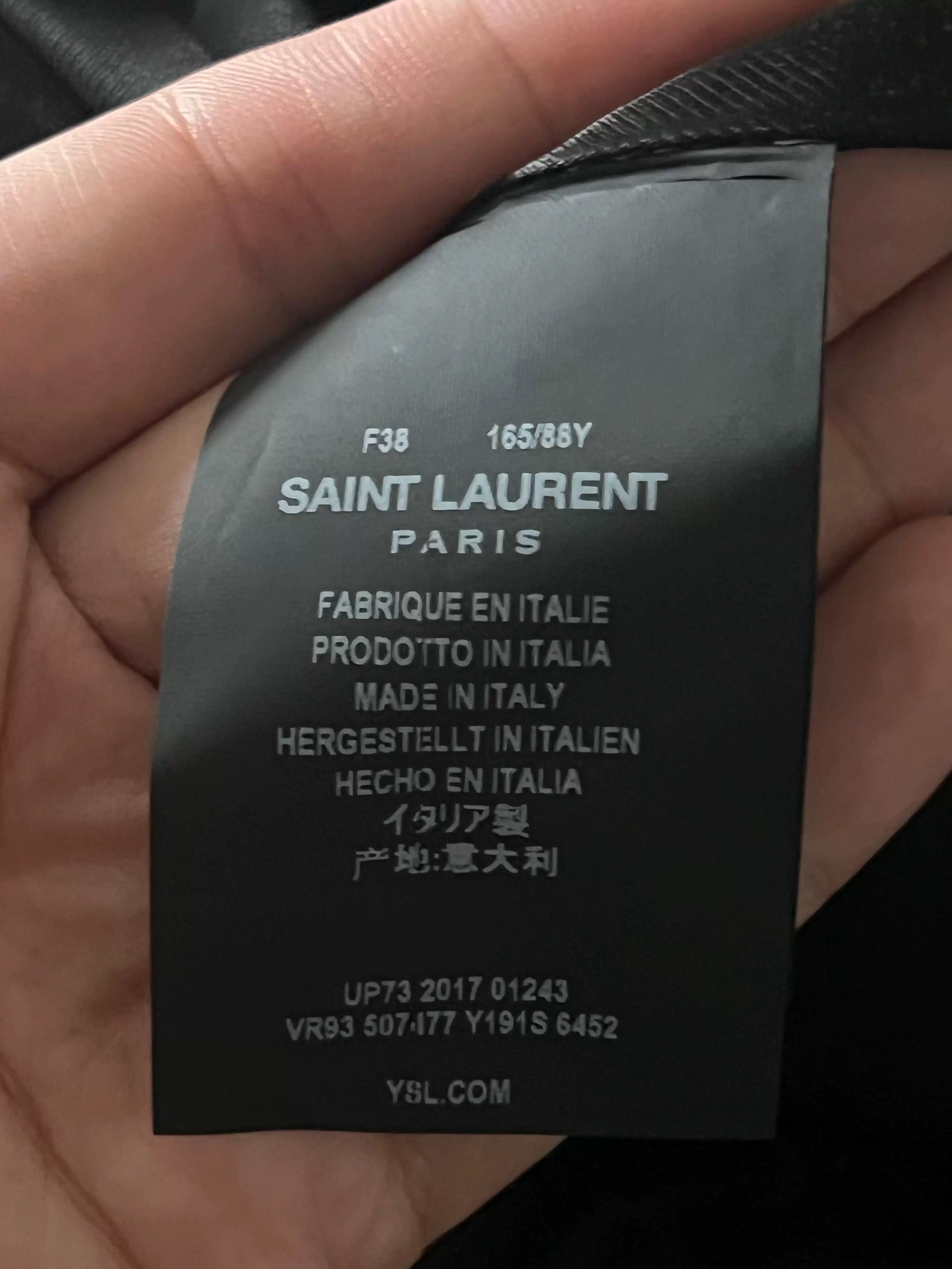 Saint Laurent YSL Red and White Color-Block Baseball Jacket