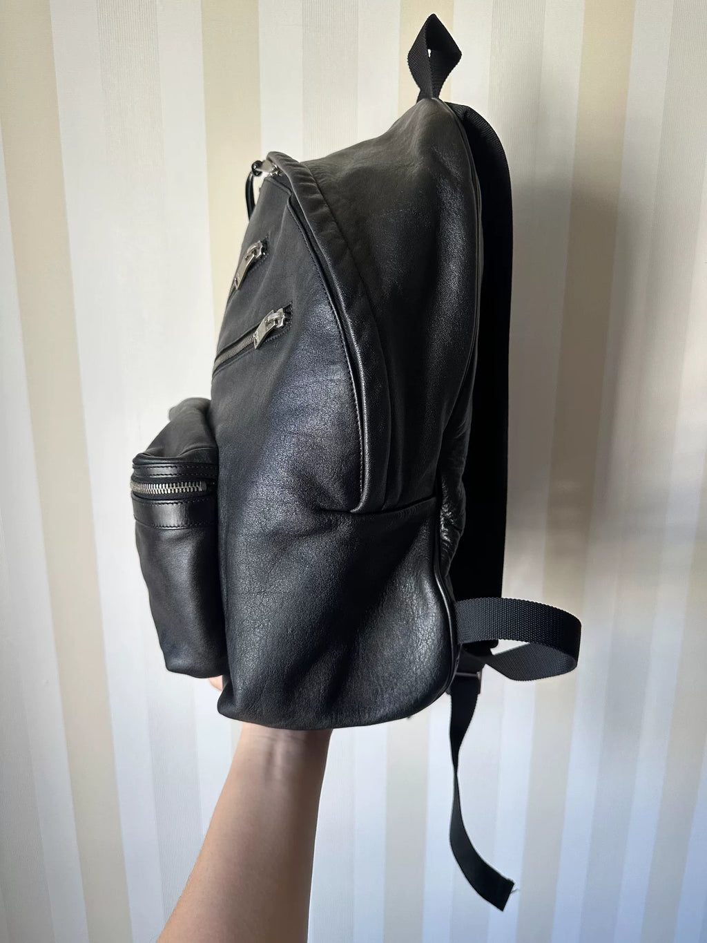 Saint Laurent 14SS Paris Multi Zipper Leather Backpack by Hedi Slimane
