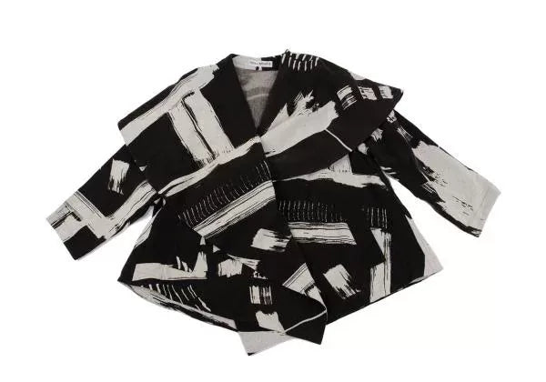 Issey Miyake Vintage Black & White Patterned Top