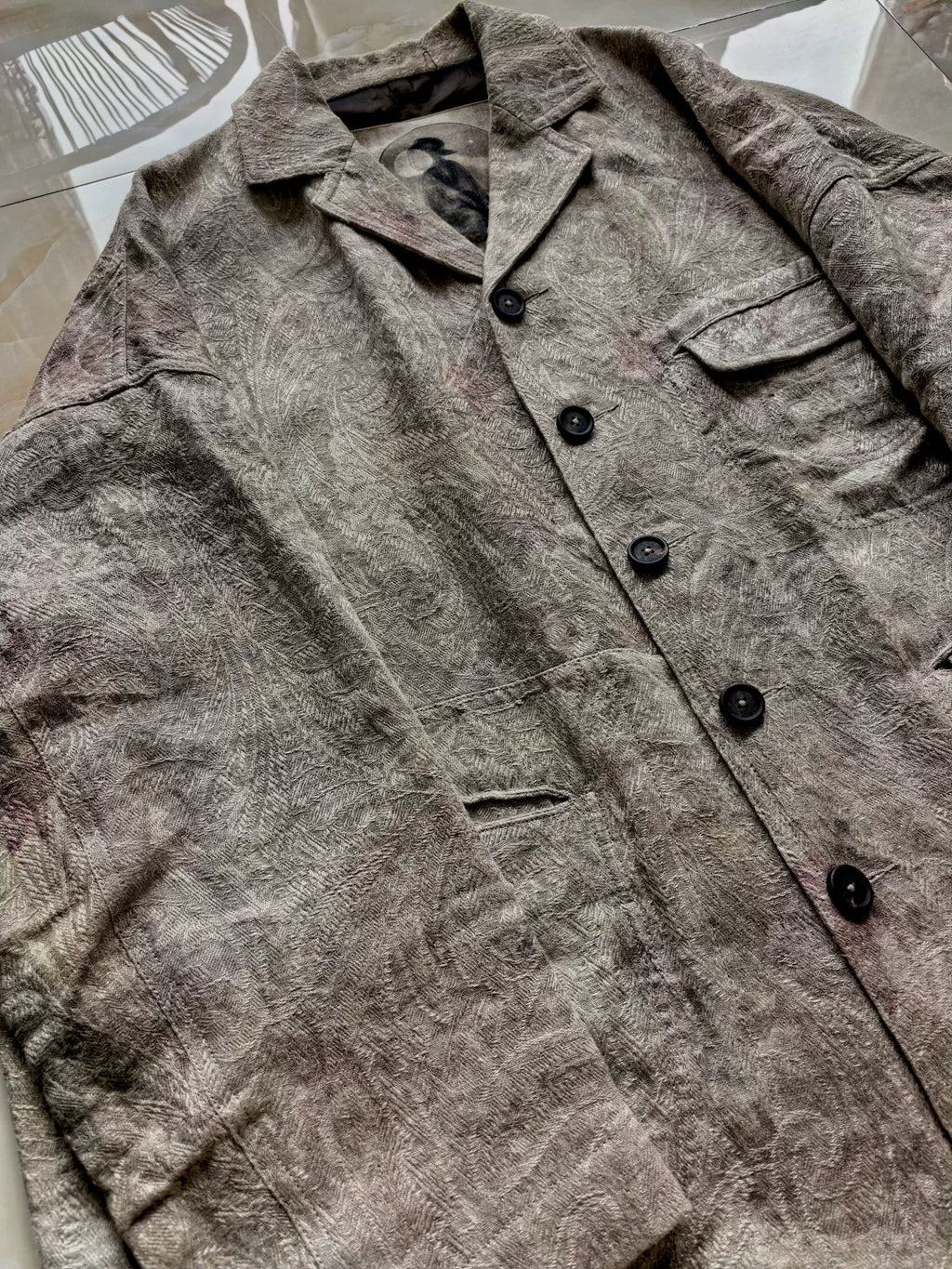 Ziggy Chen 24pf Dirty-Dyed Jacquard Suit Jacket