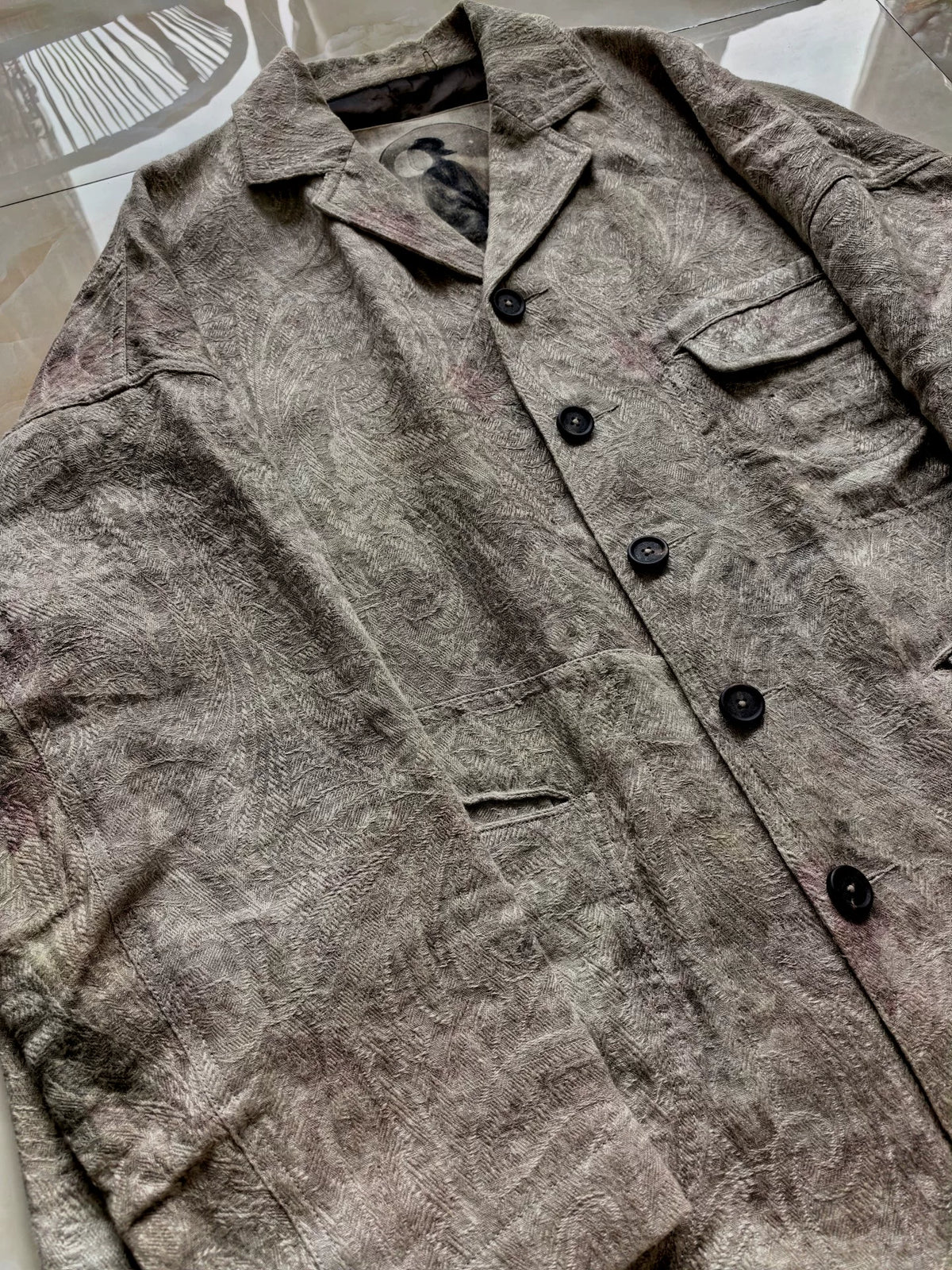 Ziggy Chen 24pf Dirty-Dyed Jacquard Suit Jacket