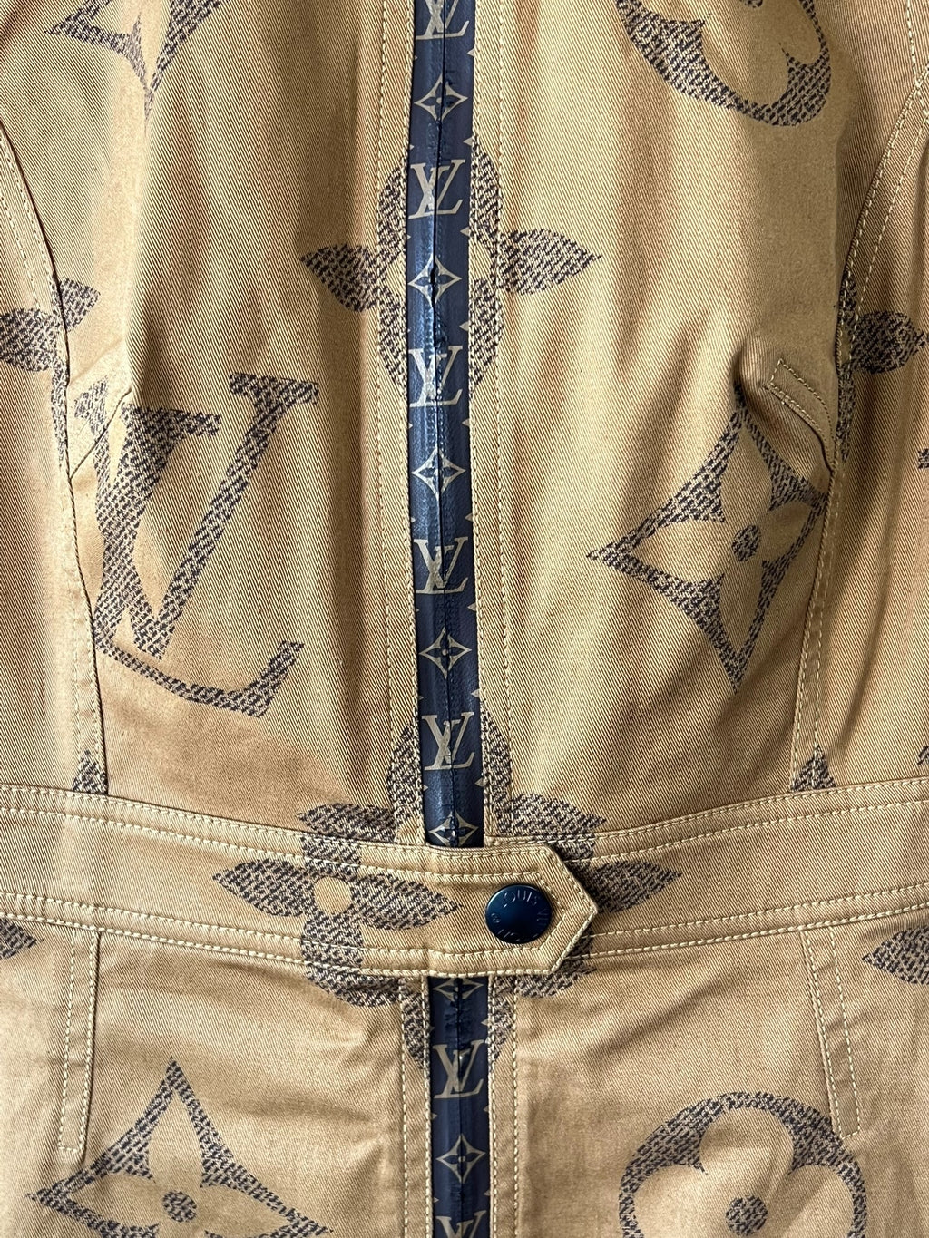 Louis Vuitton brown monogram sleeveless dress