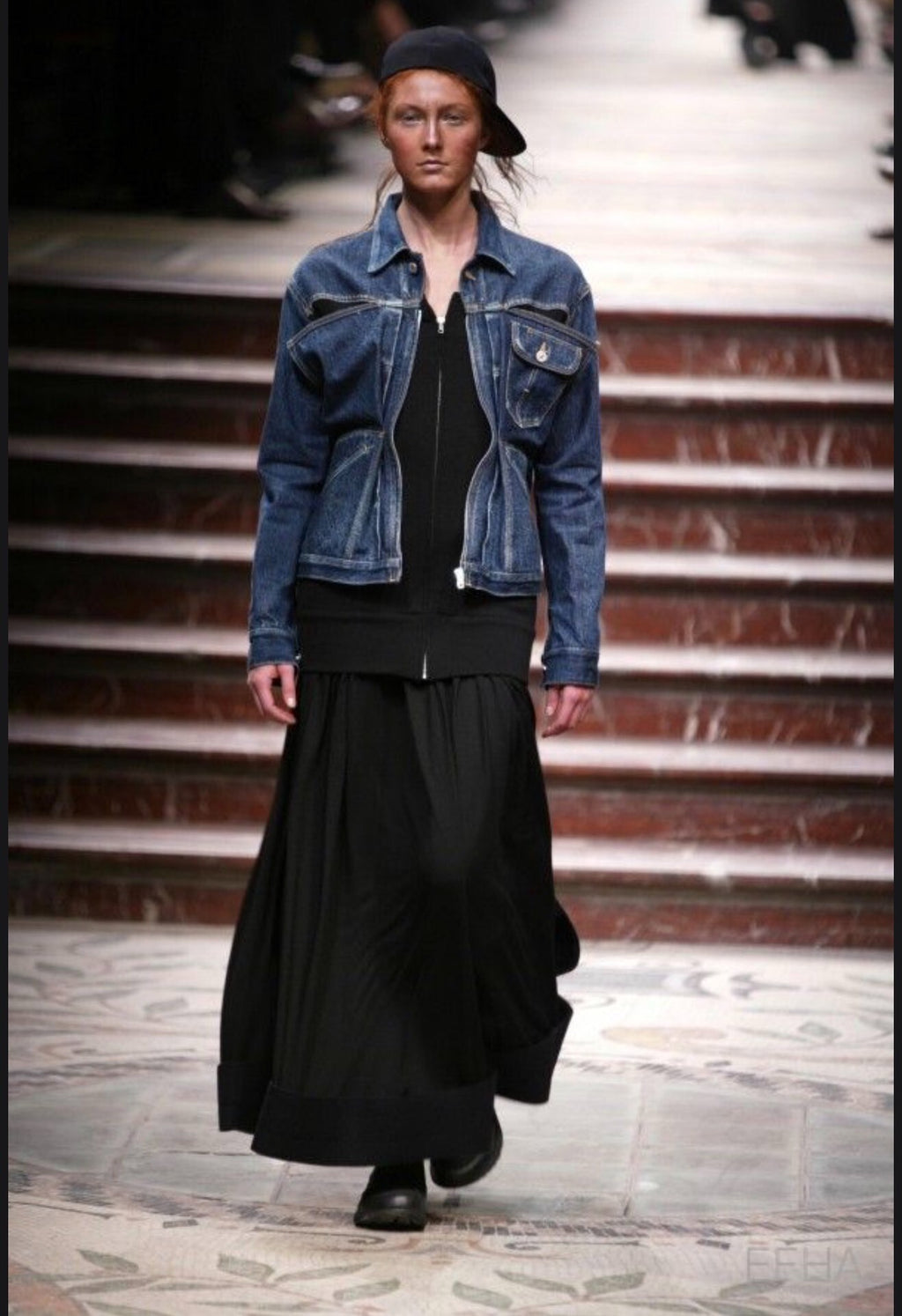 Yohji Yamamoto Fall/Winter 2002 runway piece Draped large wool umbrella skirt