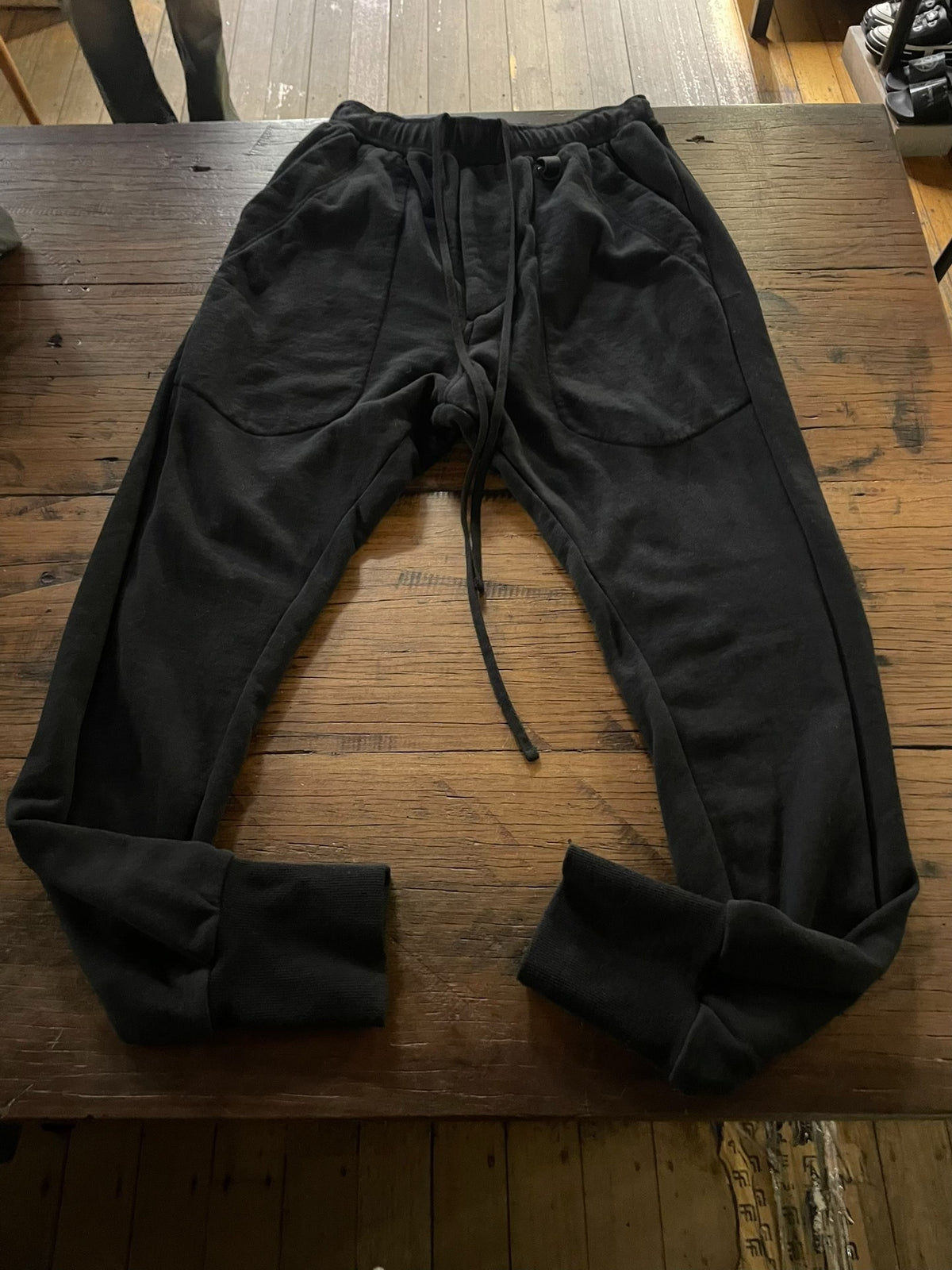 Julius FW19 Black Pleated DIVIDED Cotton Trousers