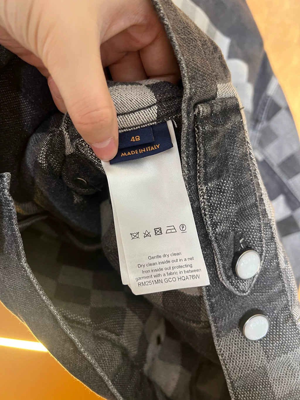 Louis Vuitton Black Grey Plaid Denim Jacket