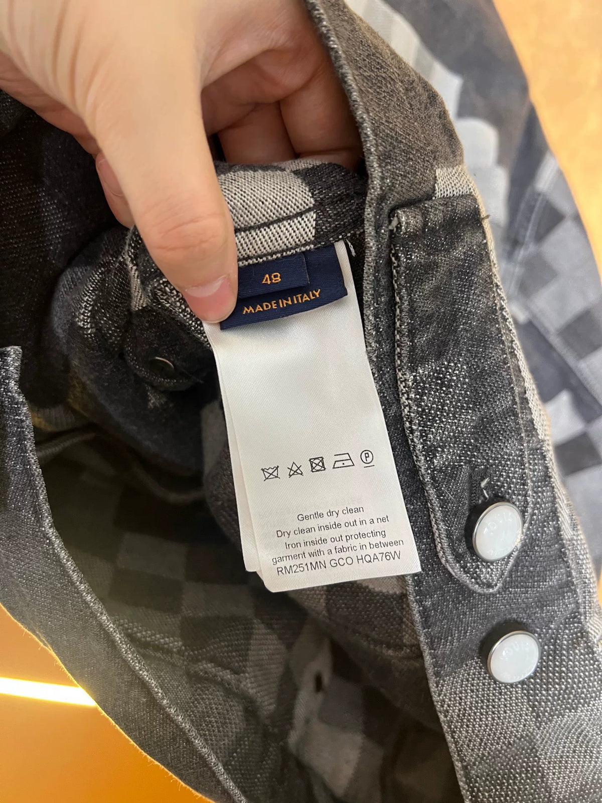 Louis Vuitton Black Grey Plaid Denim Jacket