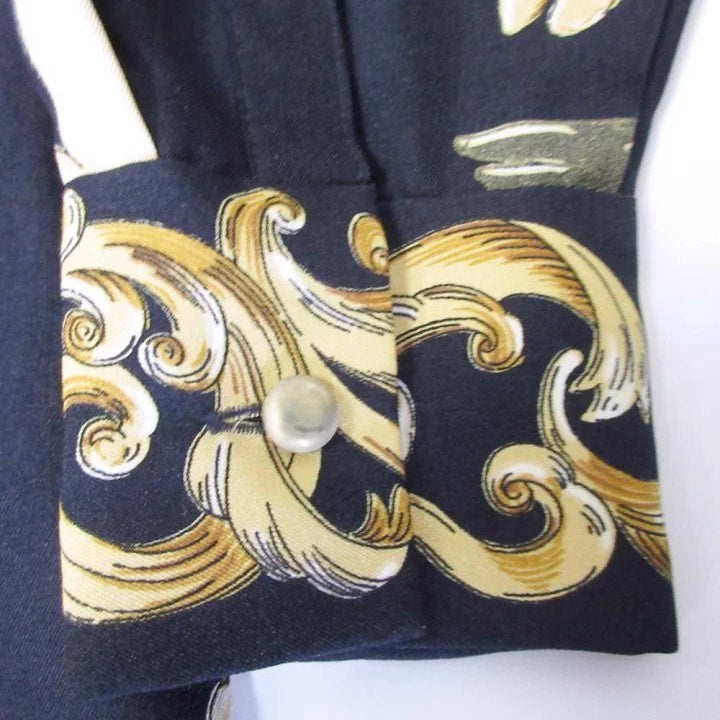 Issey Miyake 1980s Baroque Angel Print Long Sleeve Shirt