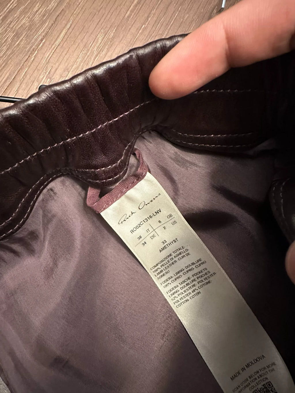 Rick Owens 22fw Mainline Oiled Wax Lambskin Boxer Shorts
