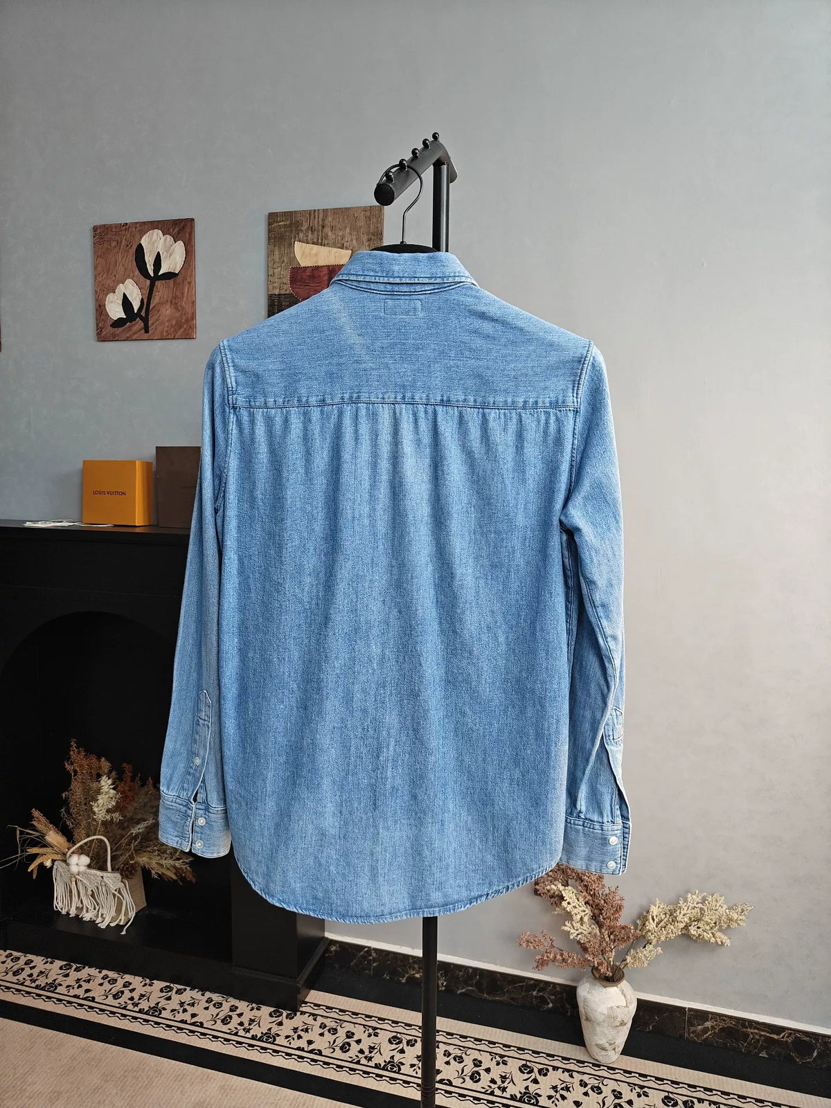 Celine Carriage Embroidery Denim Shirt