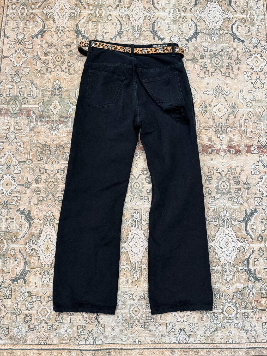 Balenciaga Distressed Vintage-Style Oversized Jeans