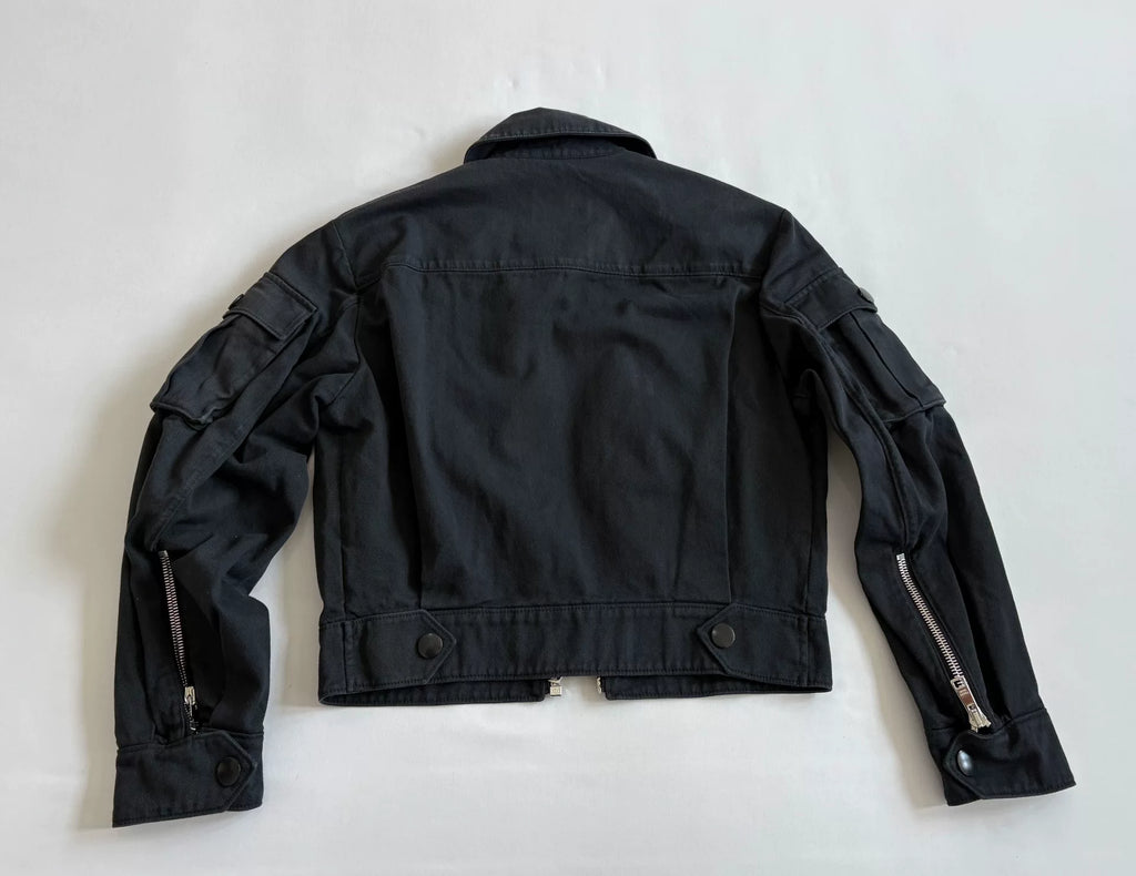 Prada Black Multi-Pocket Zip-Up Workwear Jacket