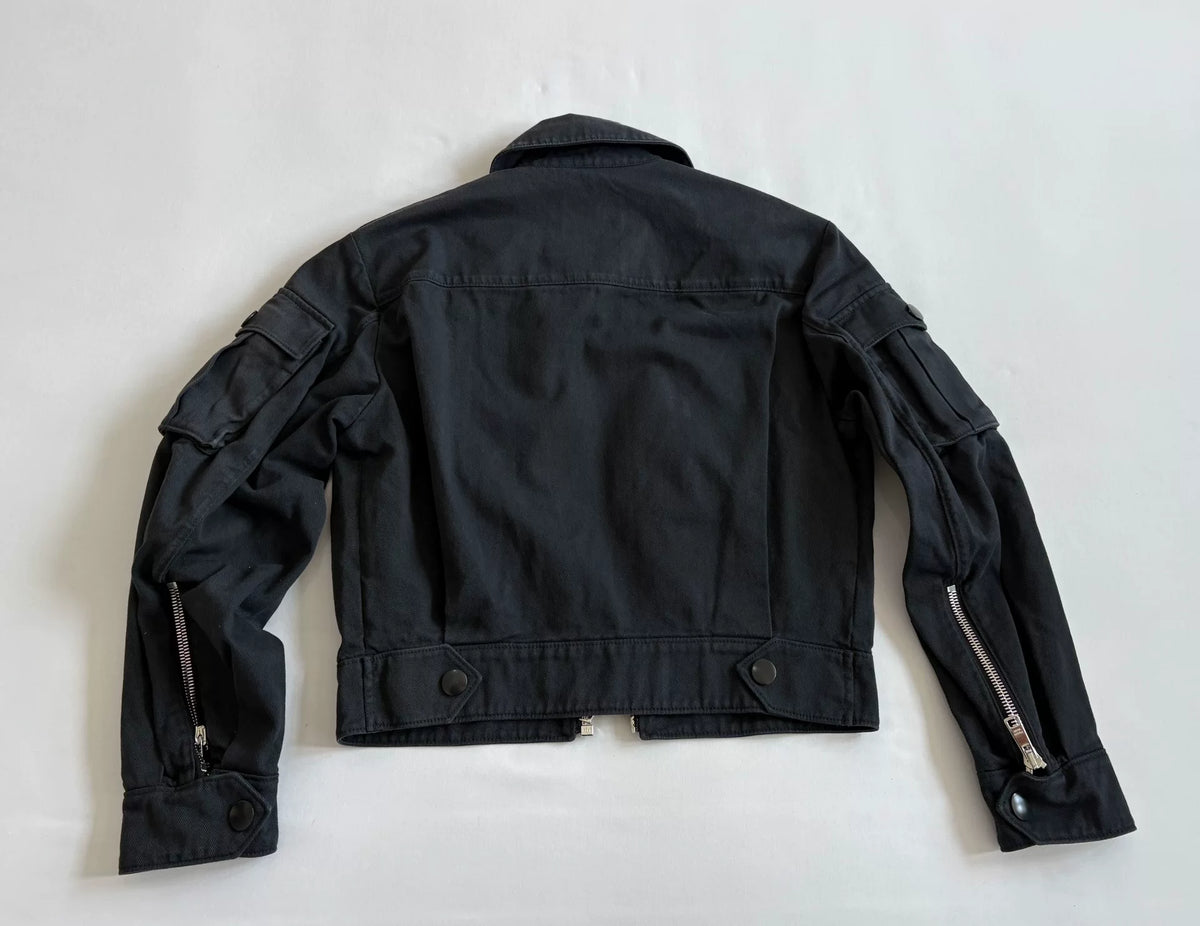 Prada Black Multi-Pocket Zip-Up Workwear Jacket
