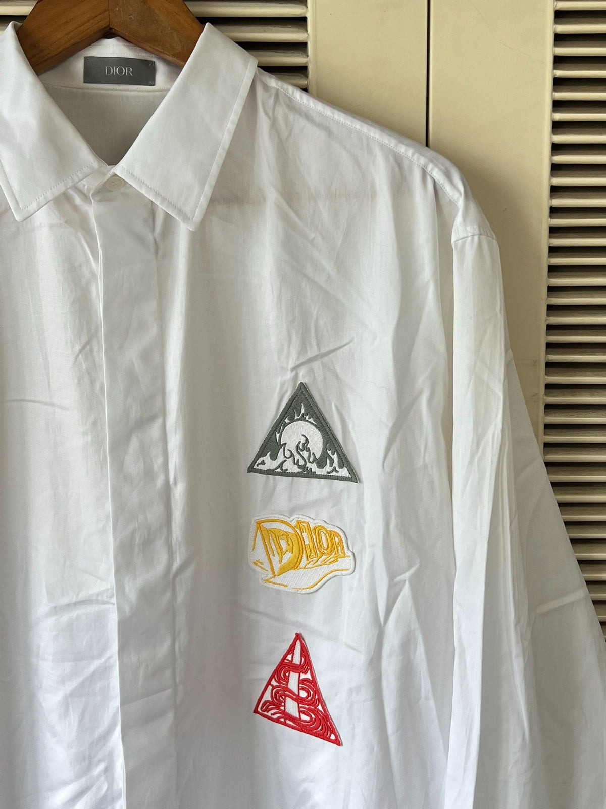 Dior Long Sleeve Top Embroidered White Shirt