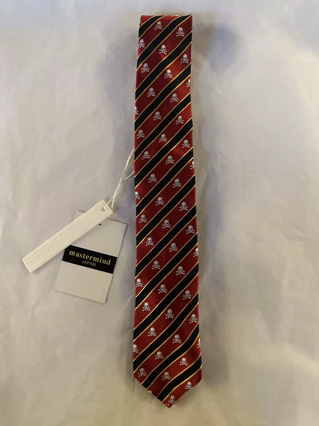 mastermind Japan × OVERTHESTRiPES Red Black Diagonal Stripe Silk Tie