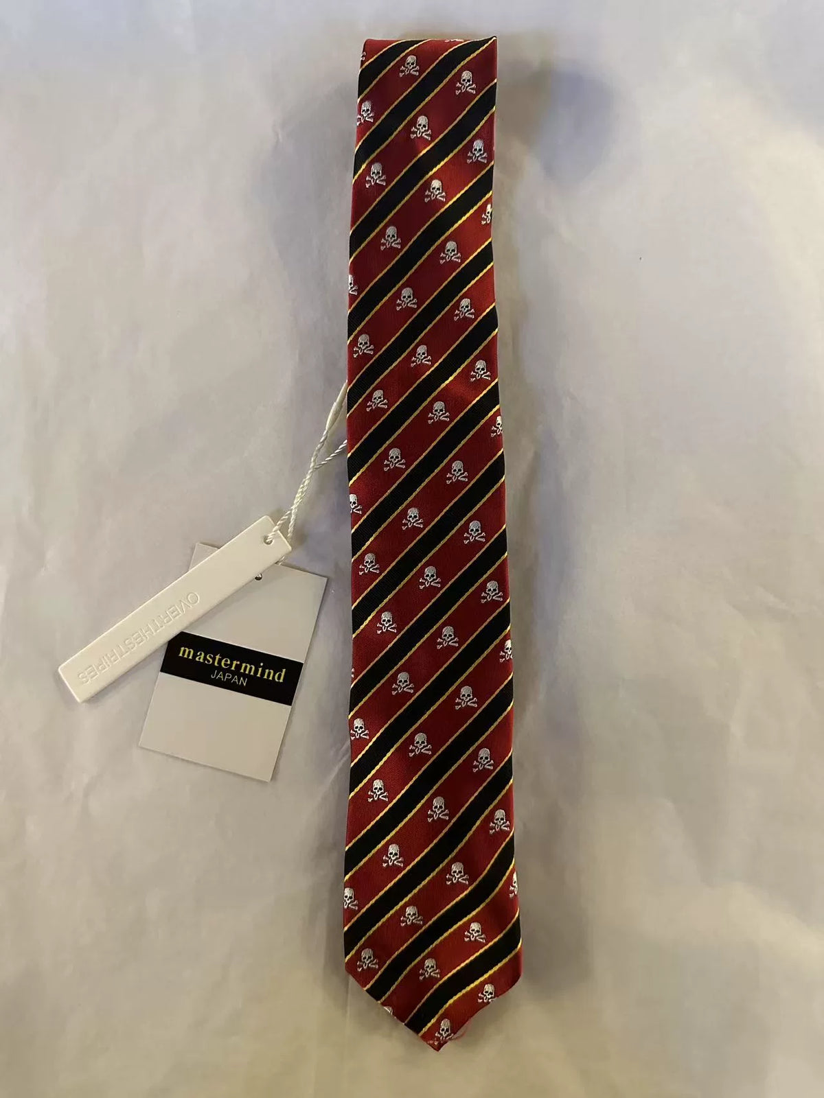 mastermind Japan × OVERTHESTRiPES Red Black Diagonal Stripe Silk Tie