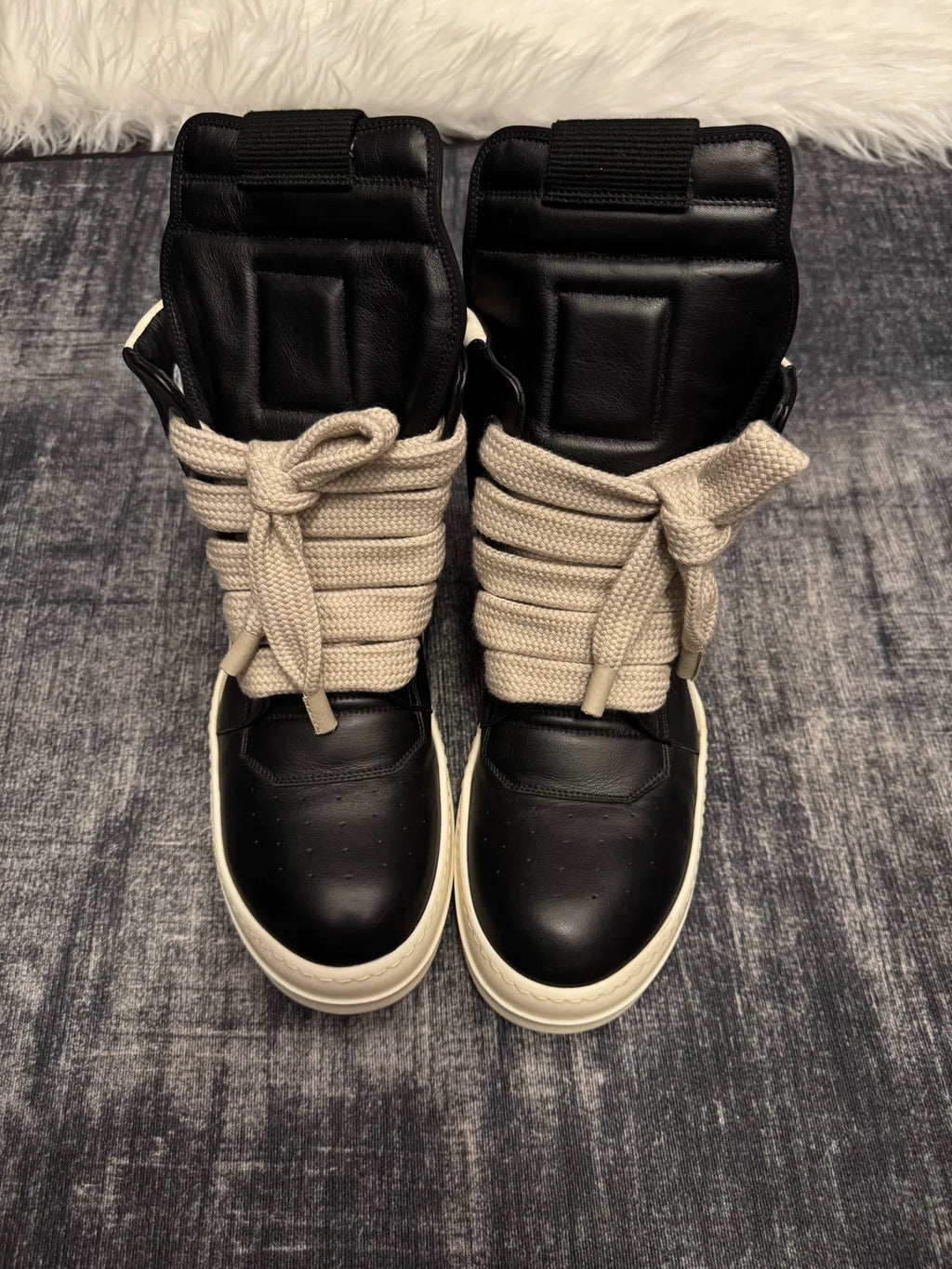 Rick Owens leather high-top sneakers