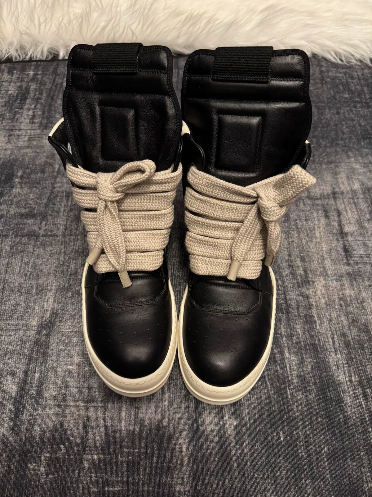 Rick Owens leather high-top sneakers