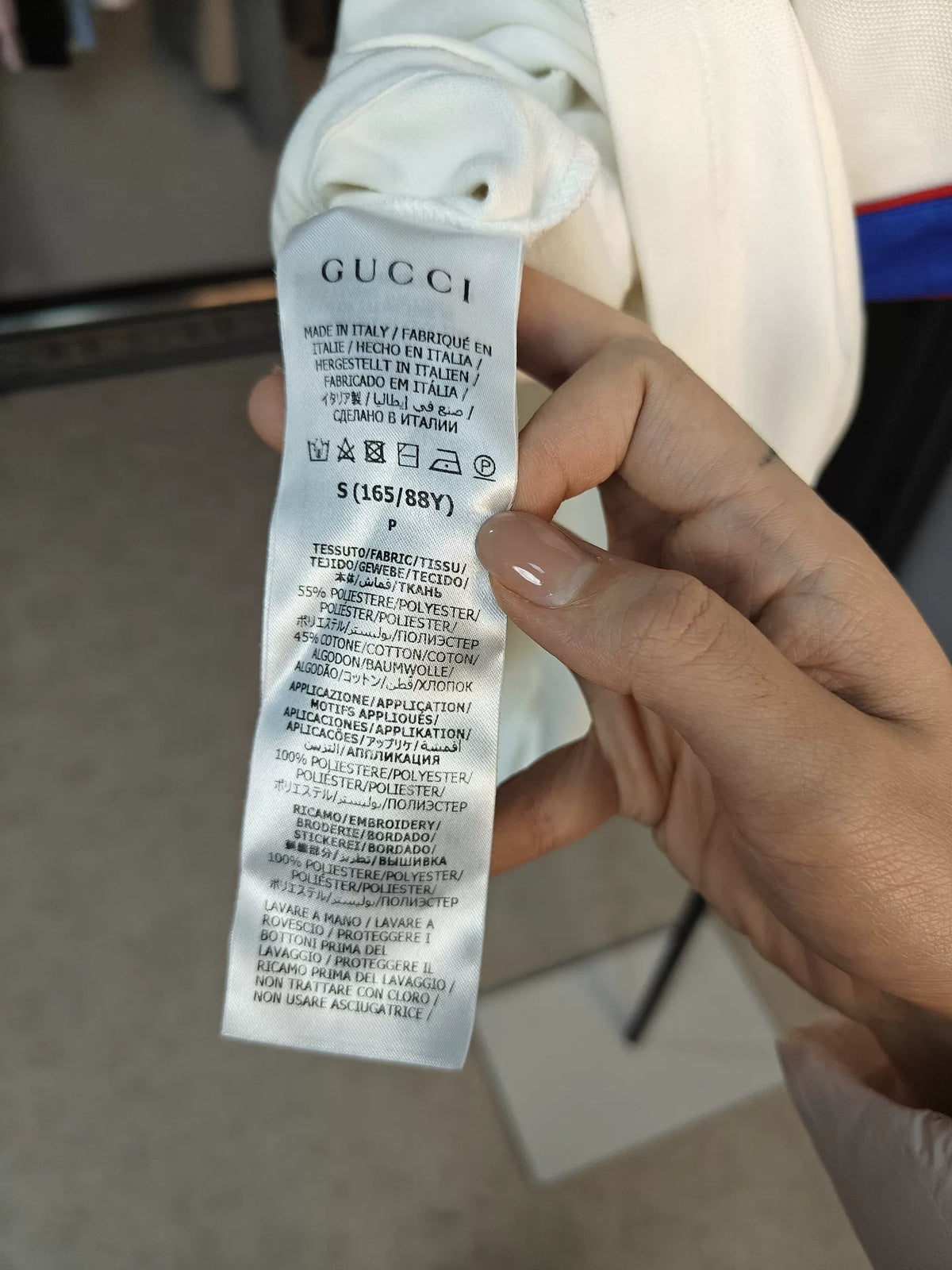 Gucci White Blue Red Trim Dinosaur Embroidery Cotton Dress