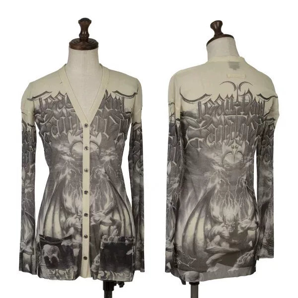 Jean Paul Gaultier Vintage Grey Demon Mesh Cardigan