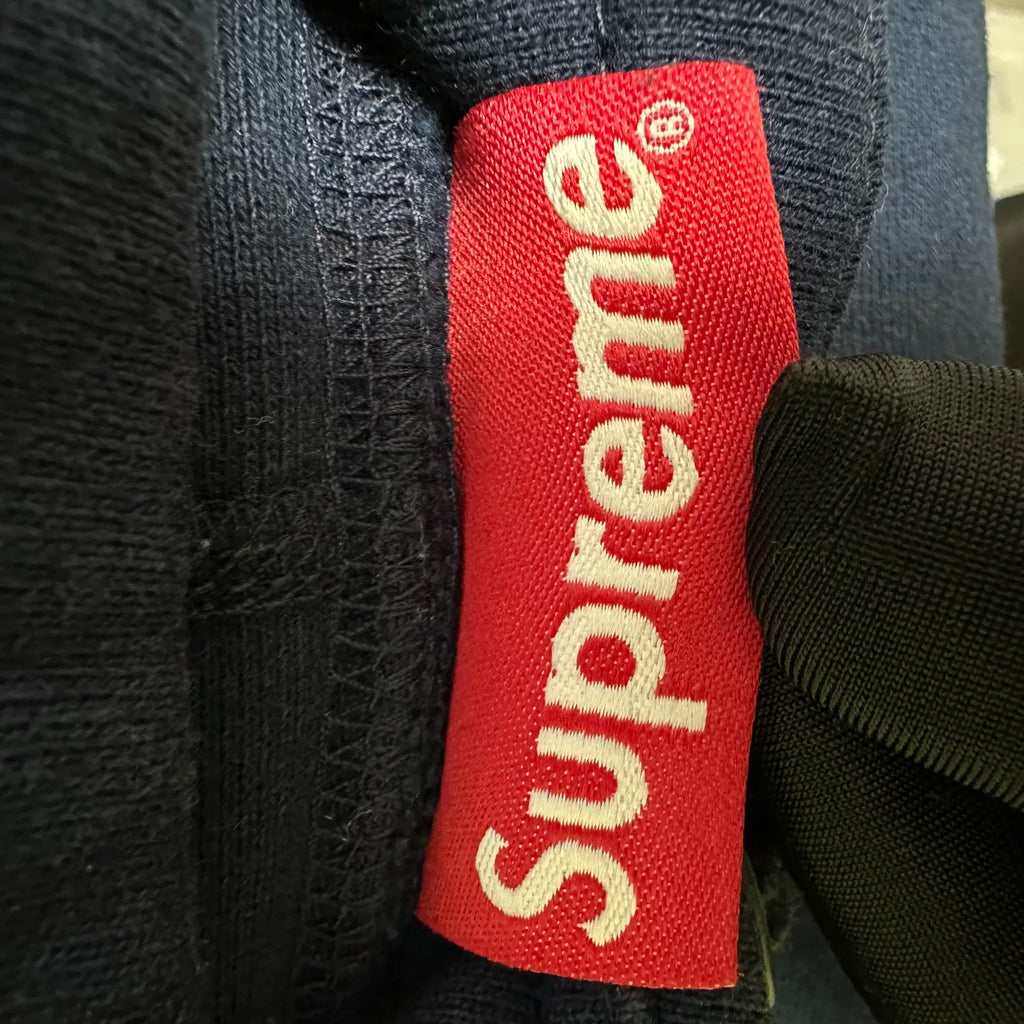 Supreme Navy Arabic Logo Embroidered Cotton Sweater