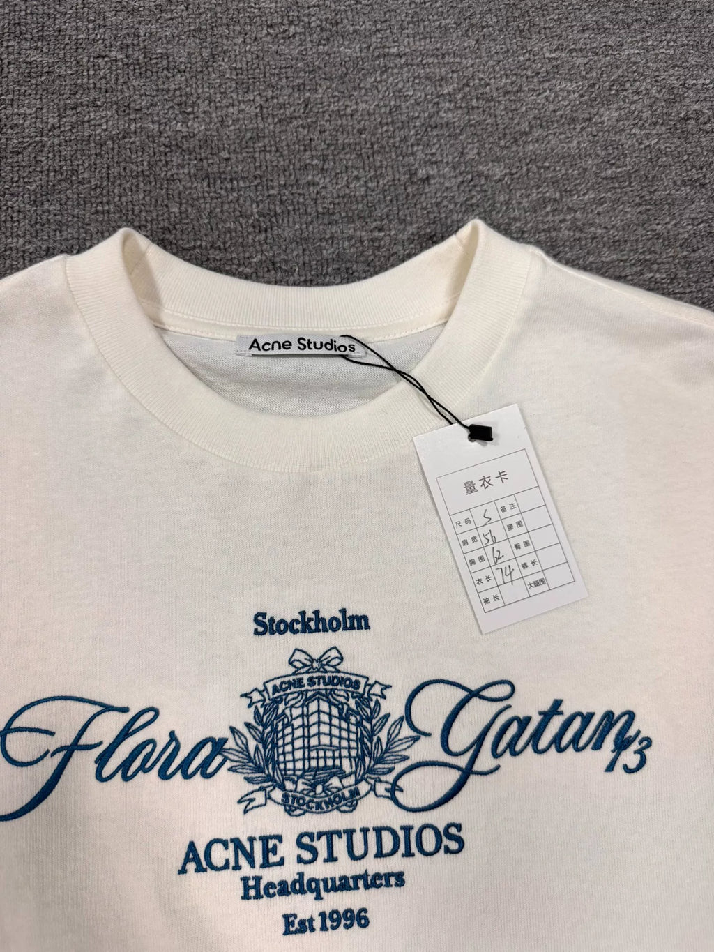 Acne Studios SS26 Vintage Embroidered Crew Neck Fake Two-Piece Long-Sleeve T-Shirt