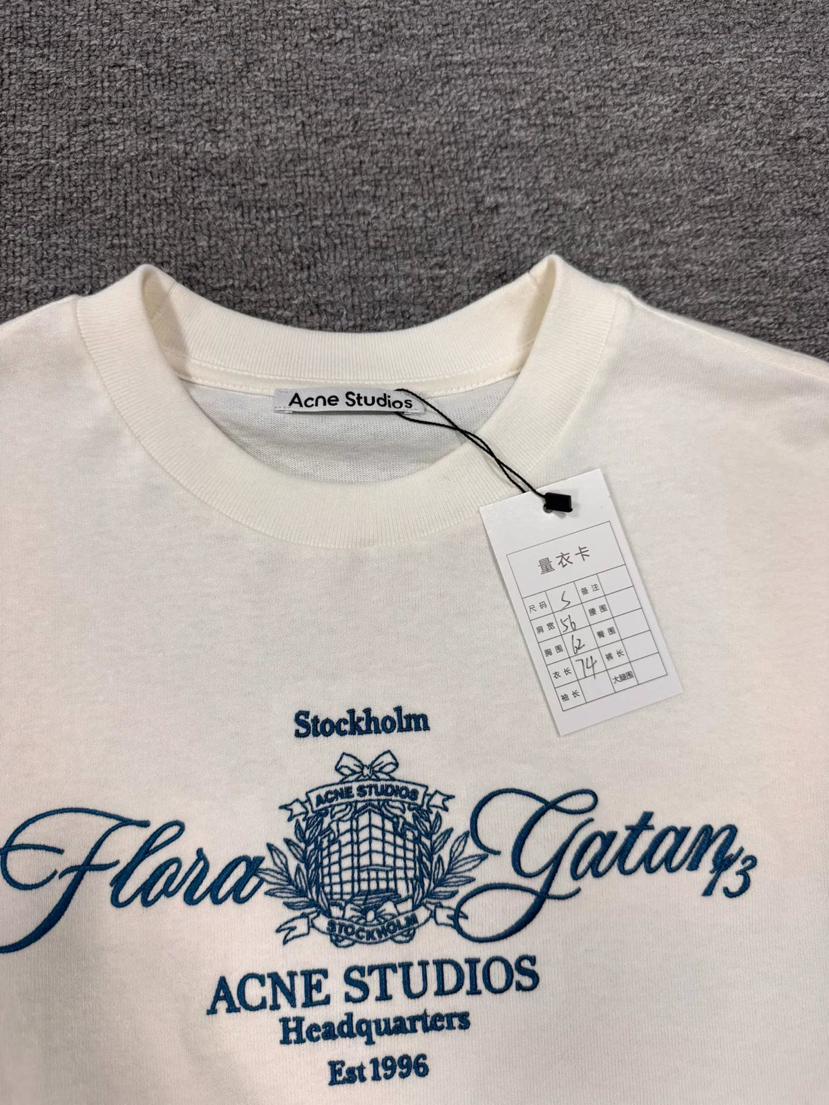 Acne Studios SS26 Vintage Embroidered Crew Neck Fake Two-Piece Long-Sleeve T-Shirt
