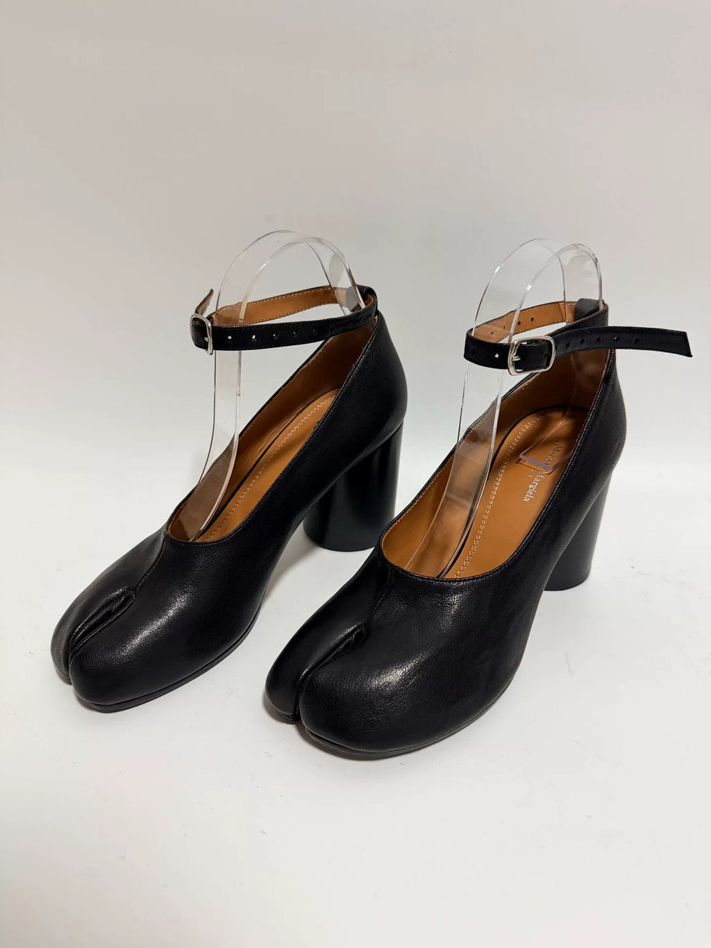 Maison Margiela Black Tabi Split-Toe 8cm Heel Lambskin Shoes