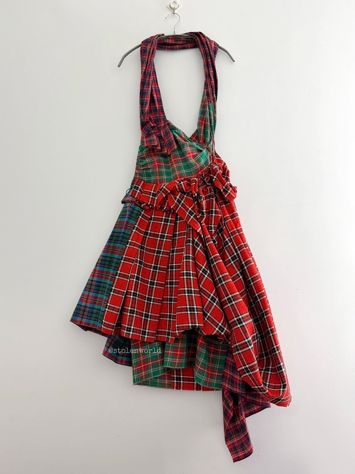 Comme Des Garcons Pleated Plaid Pinafore Dress - Devines