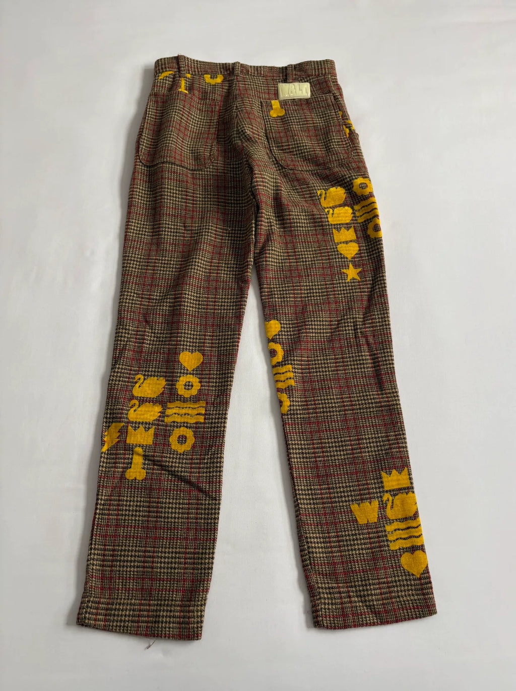 Walter van Beirendonck 1997 showpiece swan plaid pants