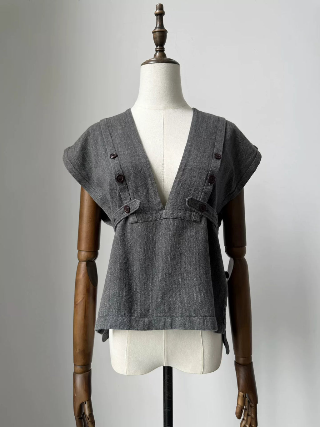 Issey Miyake 1970s Grey Deconstructed Pleated Vest