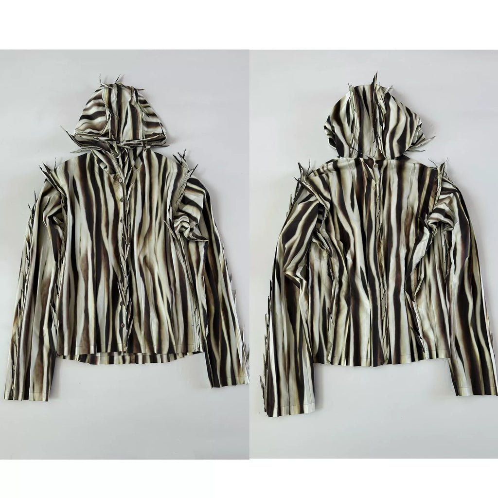 Issey Miyake 2007 runway thorn hooded shirt