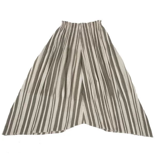 Issey Miyake Vintage Off-Black Striped Pleated Harem Pants