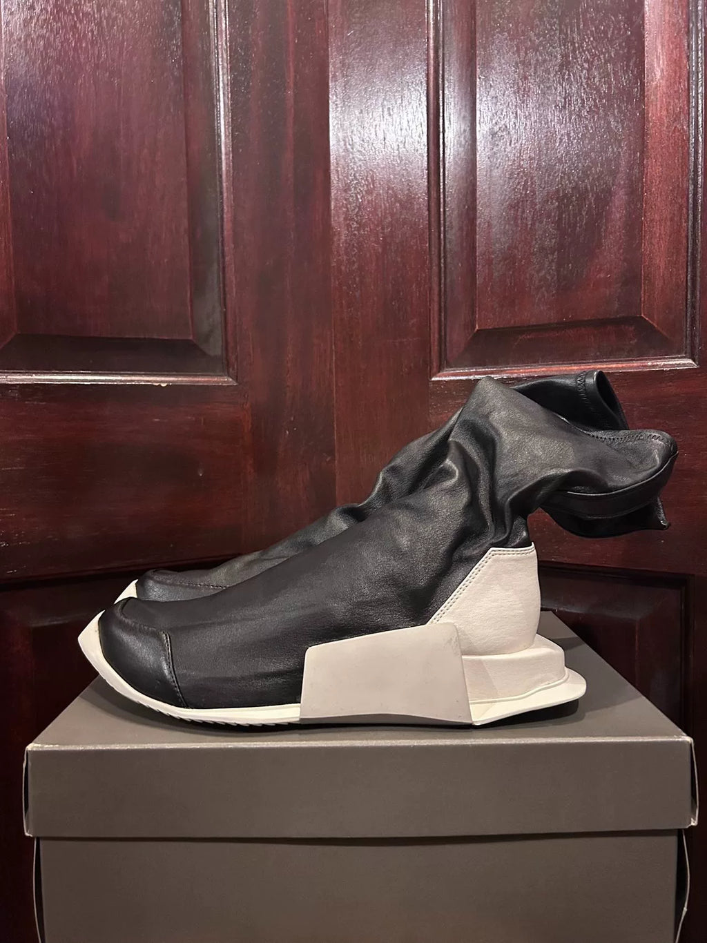 Rick Owens x Adidas SS17 Black White Strech Sock Boots