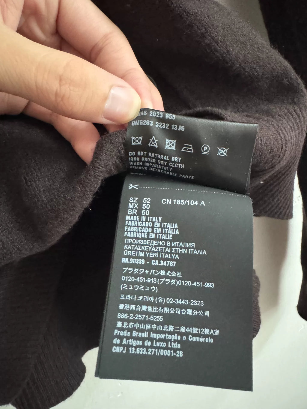Prada Runway Cashmere Knit Cardigan