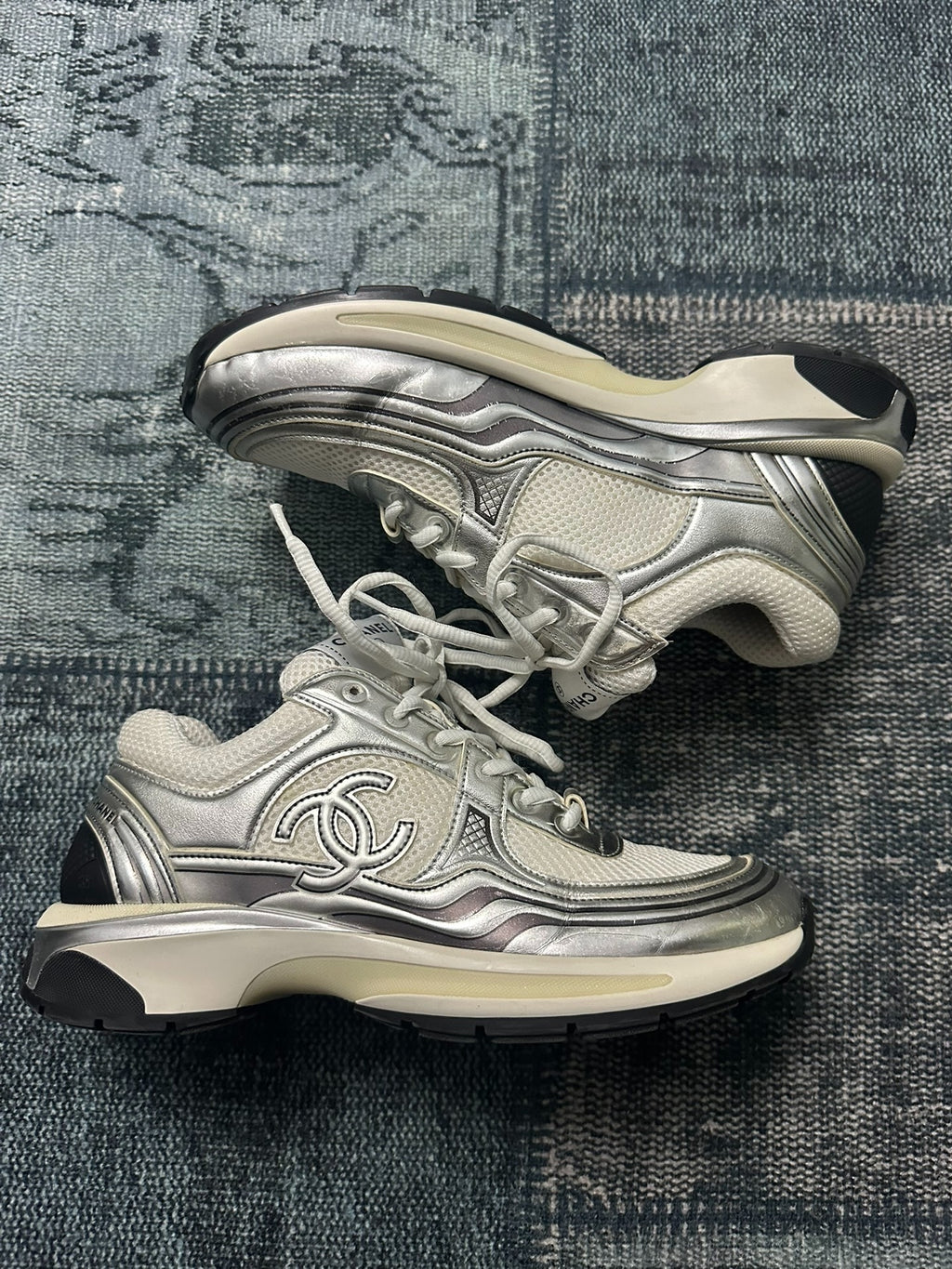 Chanel Silver Sneakers