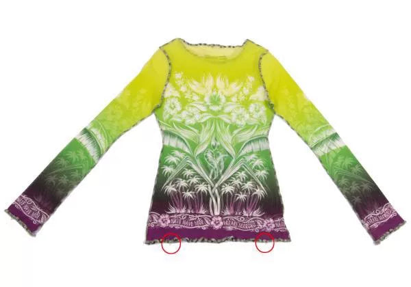Jean Paul Gaultier Vintage Green Floral Mesh Top