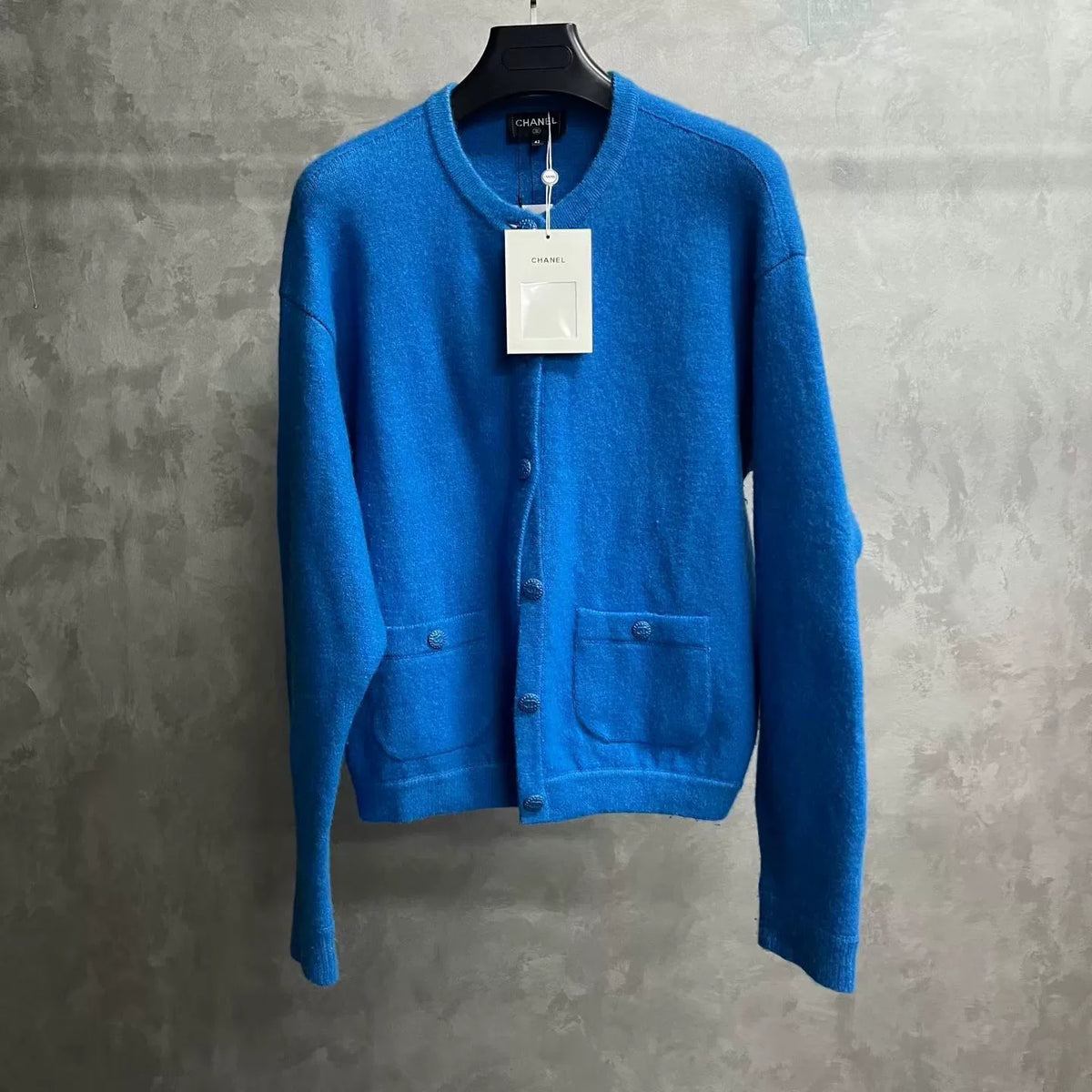 Chanel Blue Crew Neck Knit Sweater