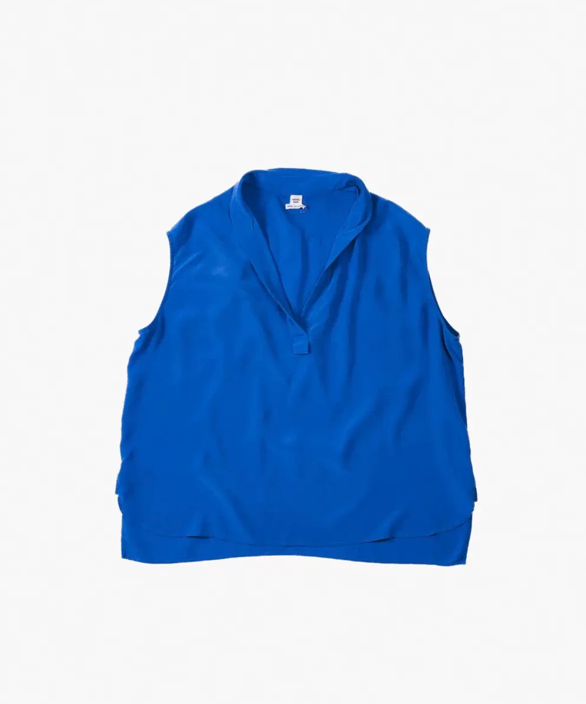 HERMES Silk V-Neck Sleeveless Shirt