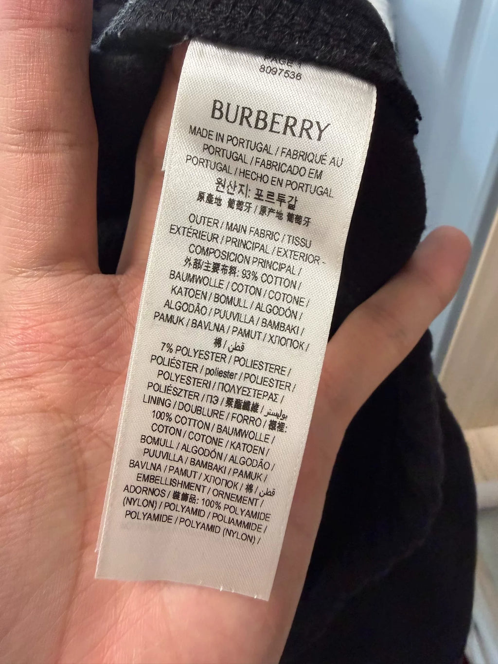 Burberry Black Logo Print Trousers
