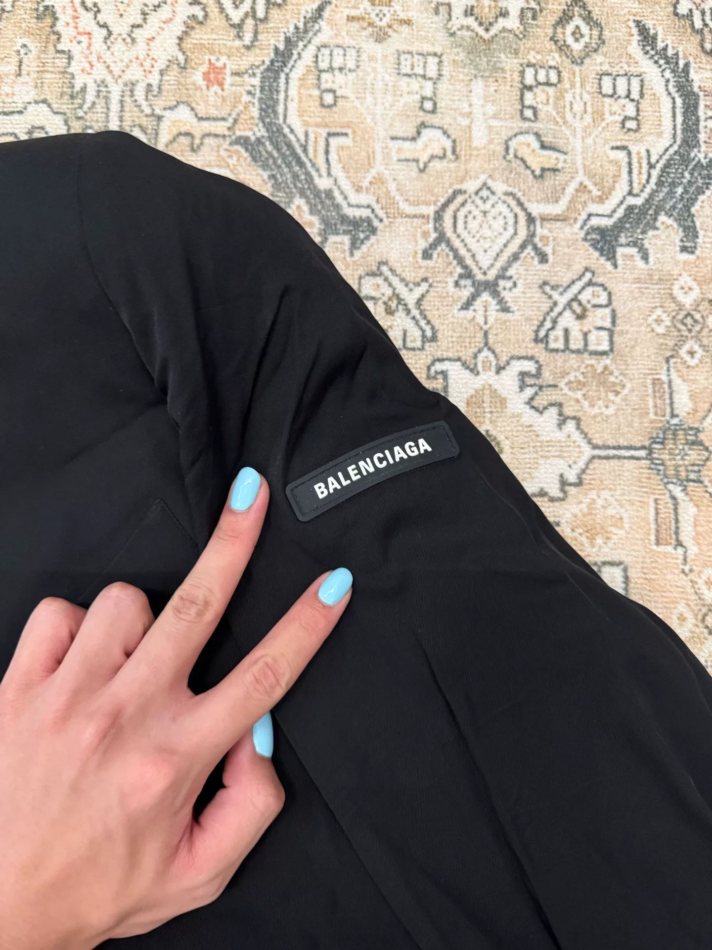 Balenciaga sleeve patch silk suit jacket