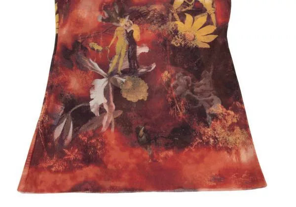 Jean Paul Gaultier Vintage Red Floral Mesh Top