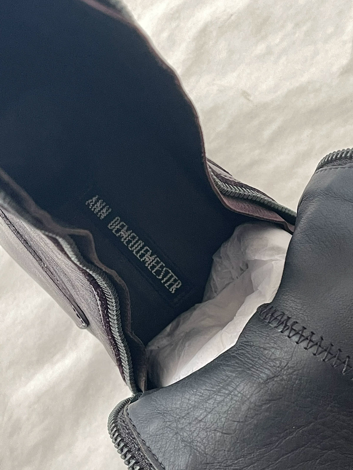 Ann Demeulemeester 08aw mineral purple distressed ankle boots