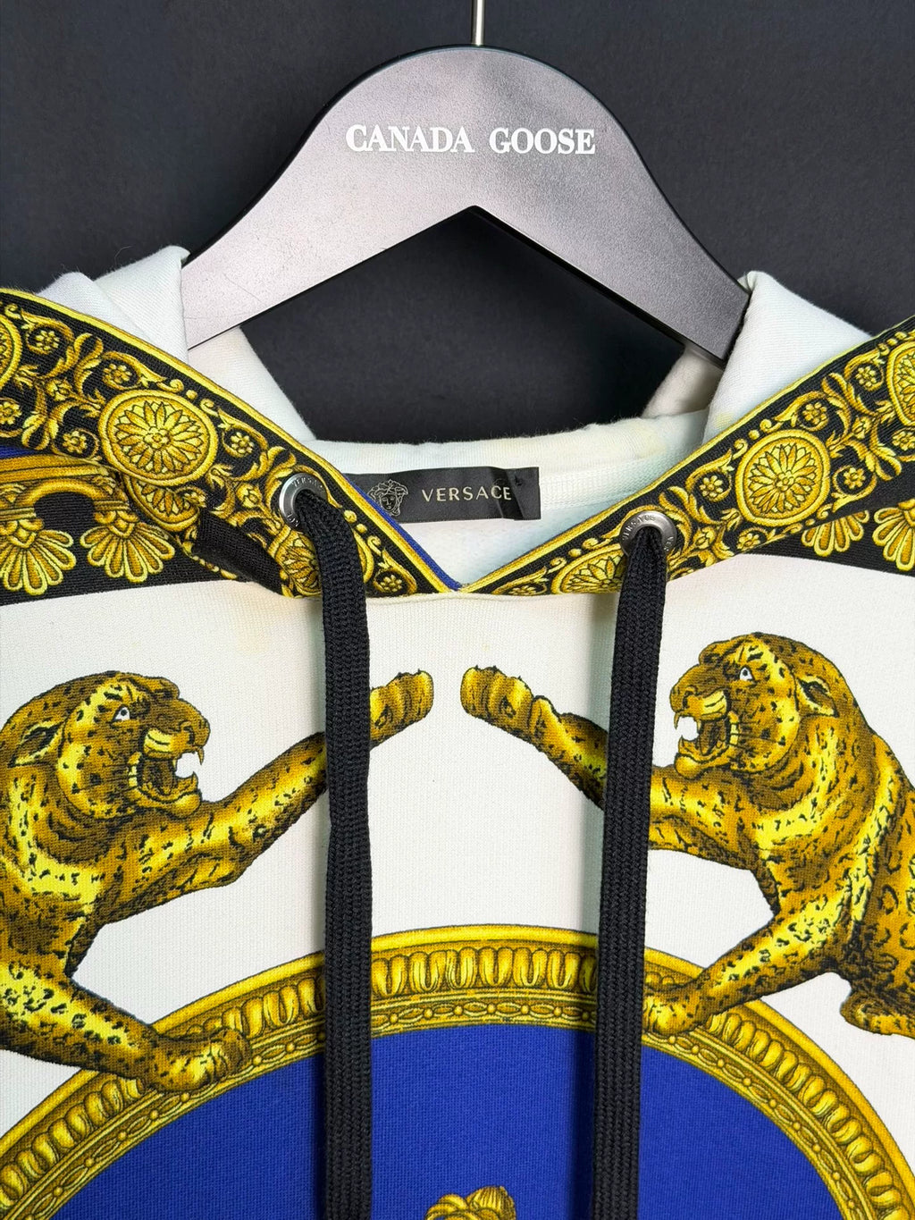 Versace Egyptian Leopard Print Hooded Sweatshirt