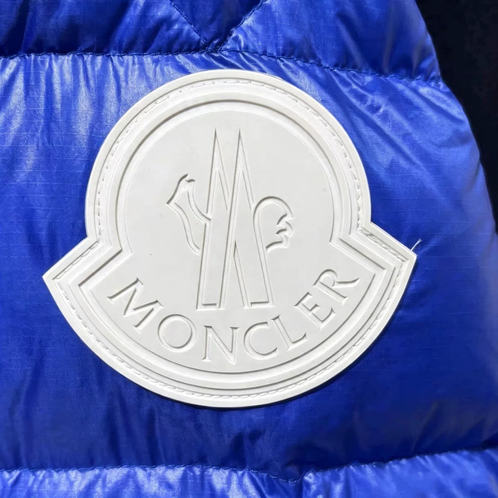 Moncler Navy Blue Detachable Hood Stand-Collar Nylon Down Jacket