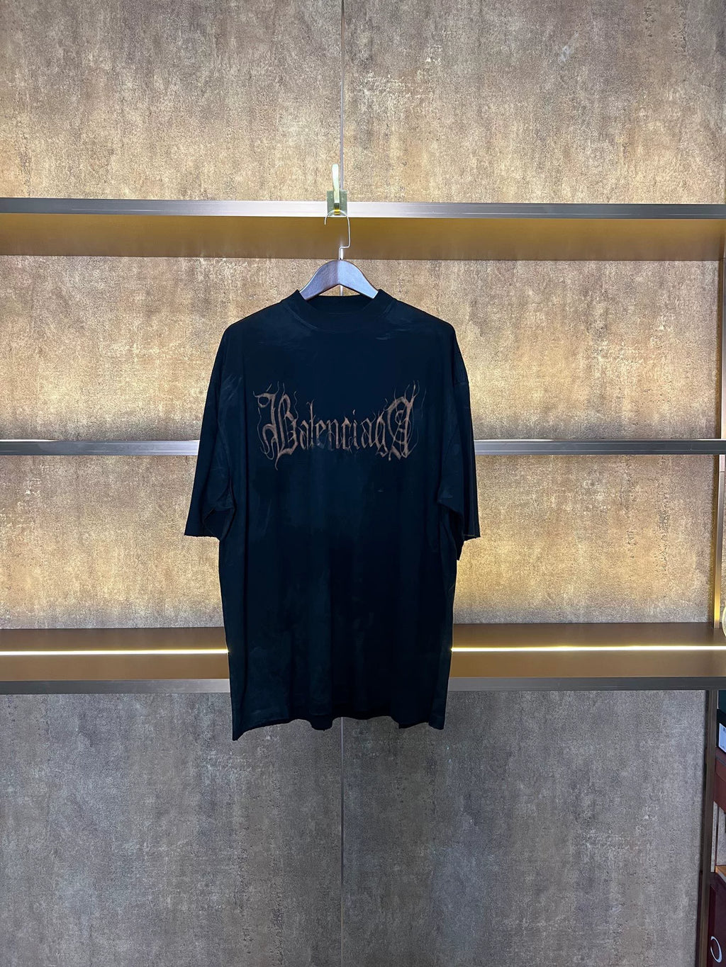 Balenciaga Sanskrit Embroidered Short Sleeve Top