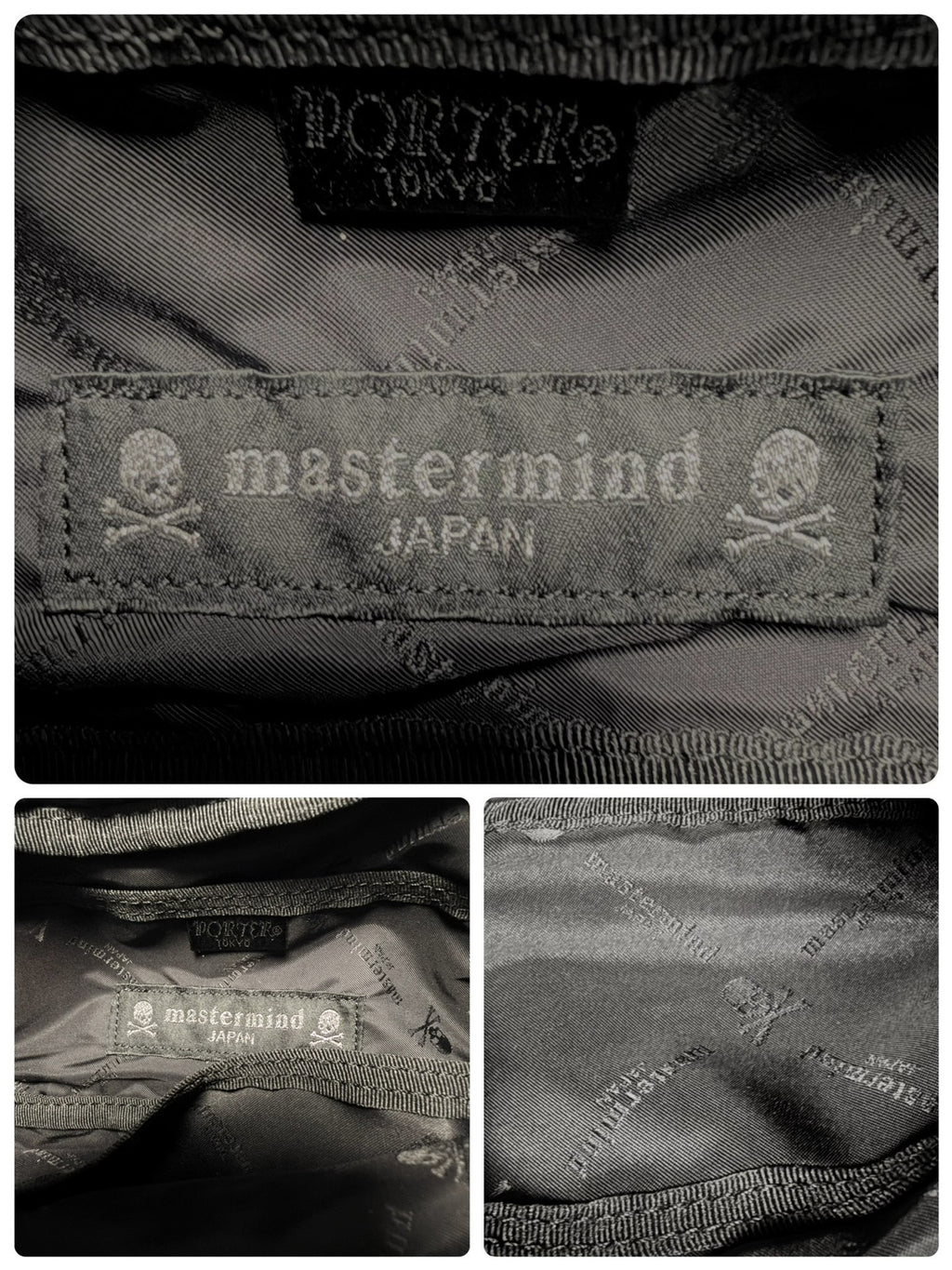 Mastermind Japan x Porter Nylon Rhinestone Skull Pouch