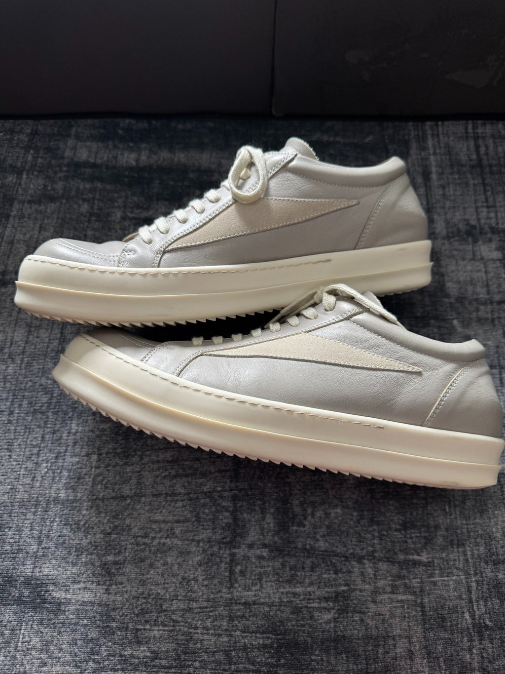Rick Owens Grey Low Top Sneakers