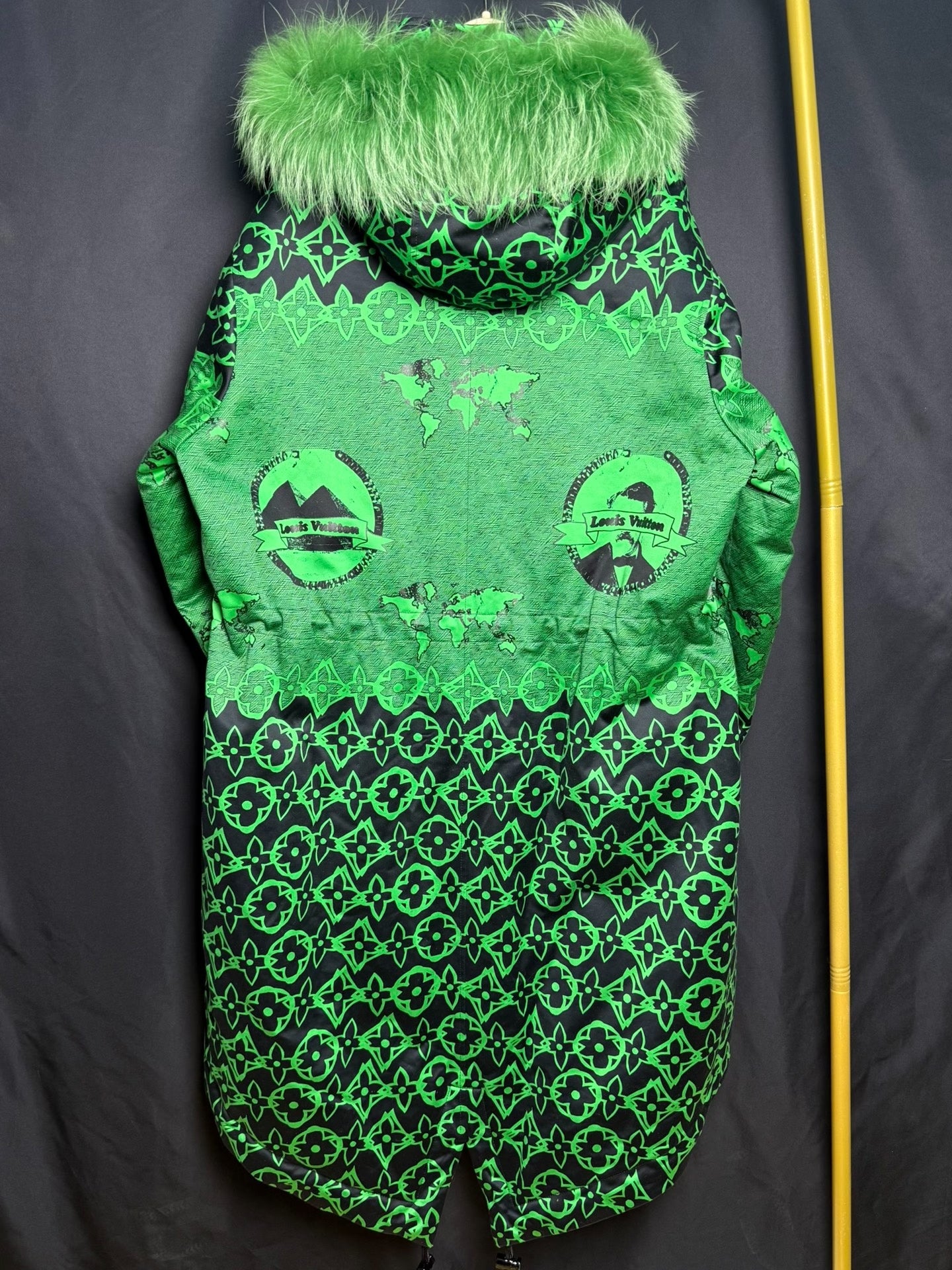 Louis Vuitton Green Print Runway Runway Coat